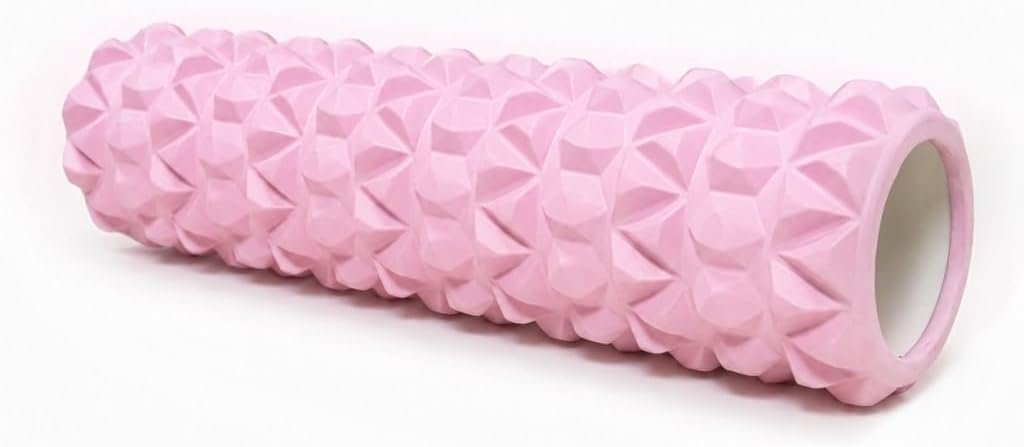 Pink Foam Roller for Exercise Physical Therapy 18IN | High Density Yoga Roller, Portable Massage Roller for Stretching, Back, Legs, Glutes - Fitness Equipment for Women