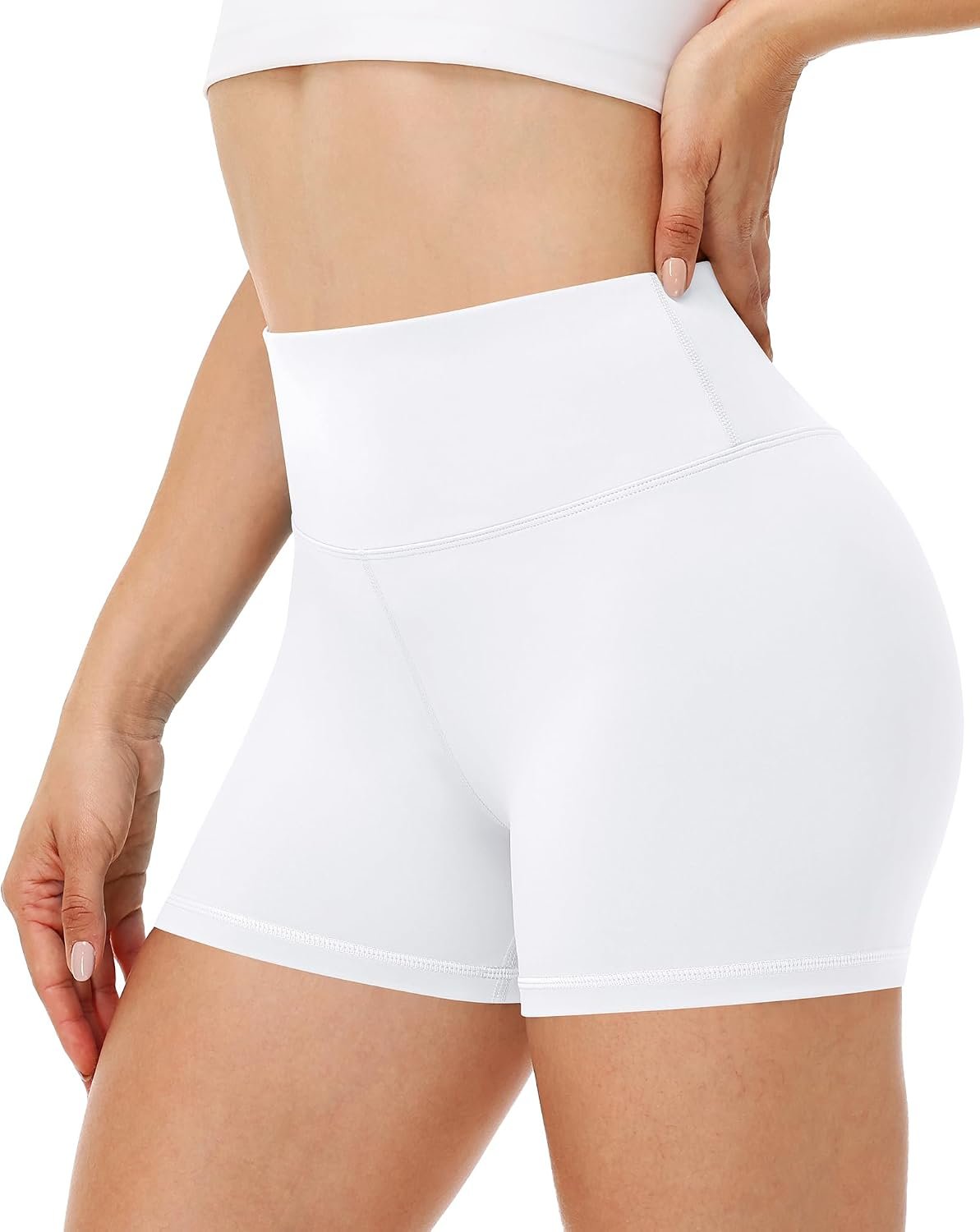 Women's Workout Biker Shorts - 3"/5"/8" High Waisted Tummy Control Spandex Booty Shorts for Volleyball Gym Yoga Dance