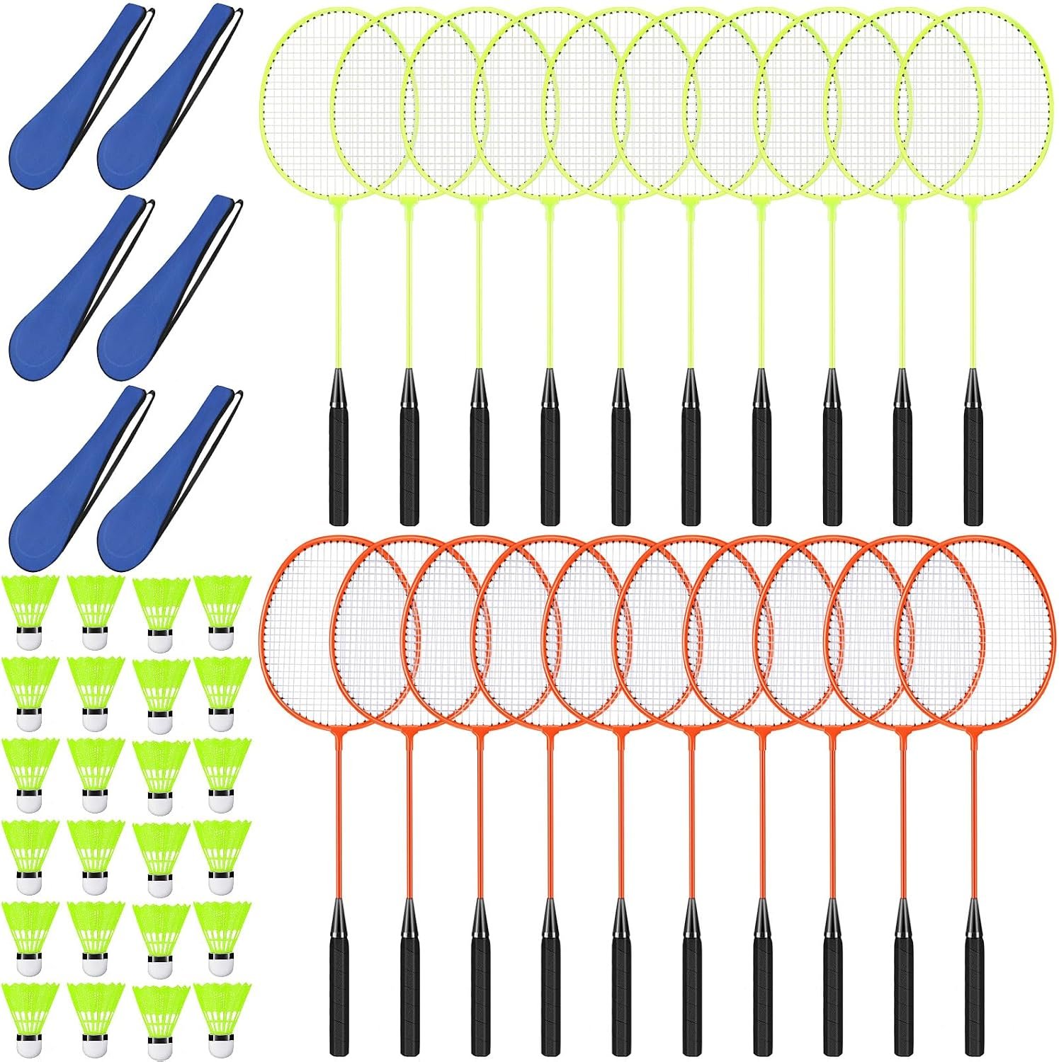 20/40 Pack Badminton Rackets Set with Shuttlecocks and Carrying Bags, Sturdy Lightweight Badminton Rackets Racquet for Adults Beginners Indoor Outdoor